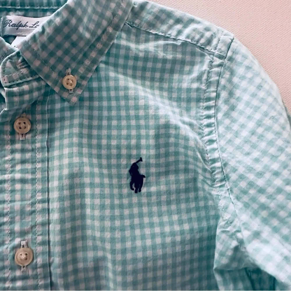 Ralph Lauren 24 Months Baby Boy Mint Green Shirt Easter Spring Summer - Picture 2 of 4
